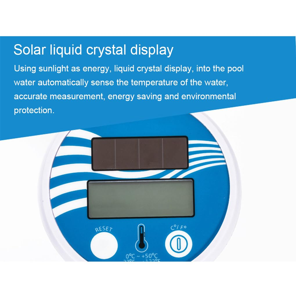 Easy Read Pool Thermometer Solar Powered Waterproof Pool Thermometer Floating Easy Read Digital Pool Thermometer image number 5