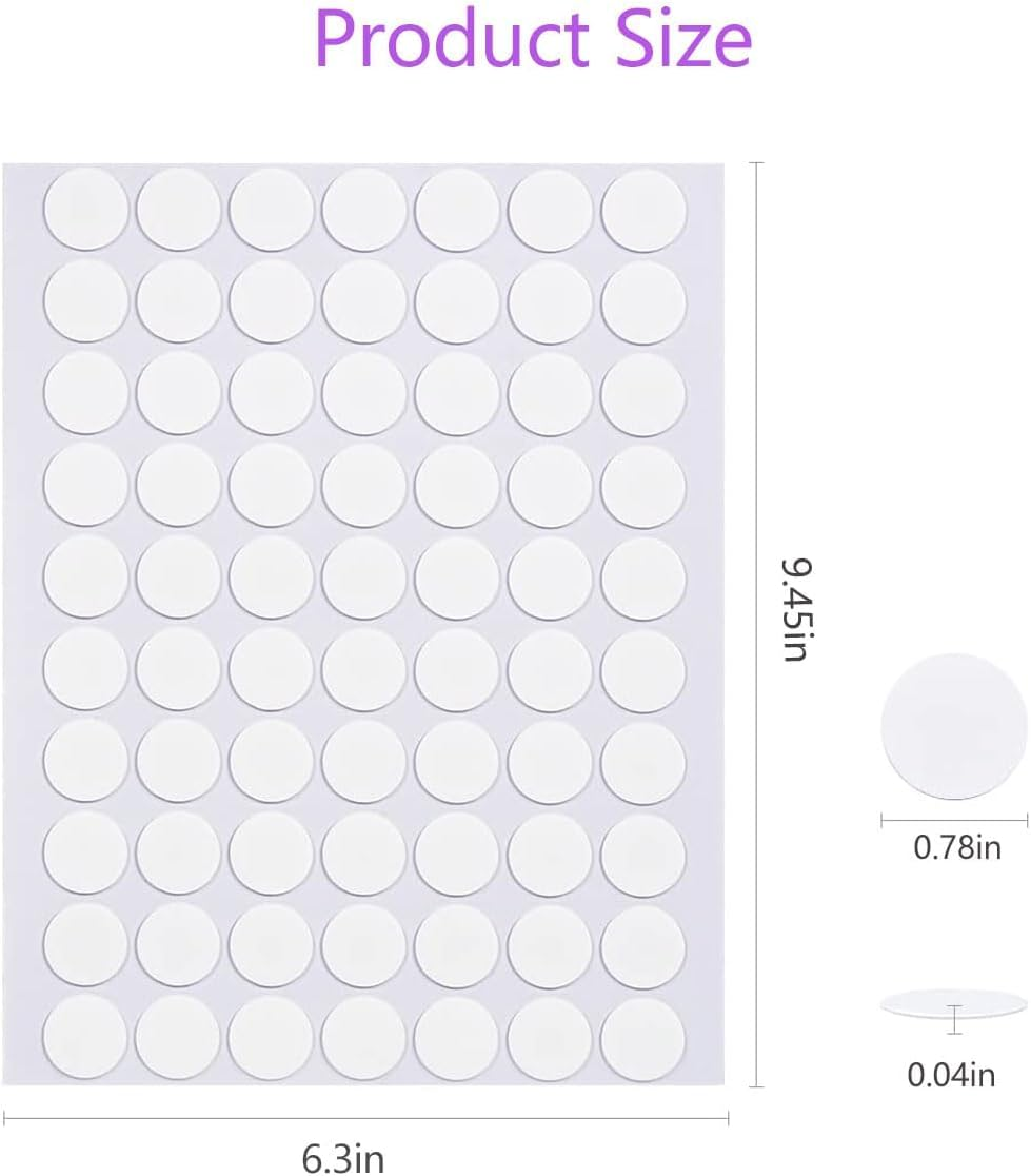 210Pcs Dot Stickers Glue Dots Transparent Sticky Dots Nano Double Sided Tape Mounting Putty Poster Sticky Tape for Hanging Pictures Poster Art Photography Party Decoration Wedding Birthday image number 2