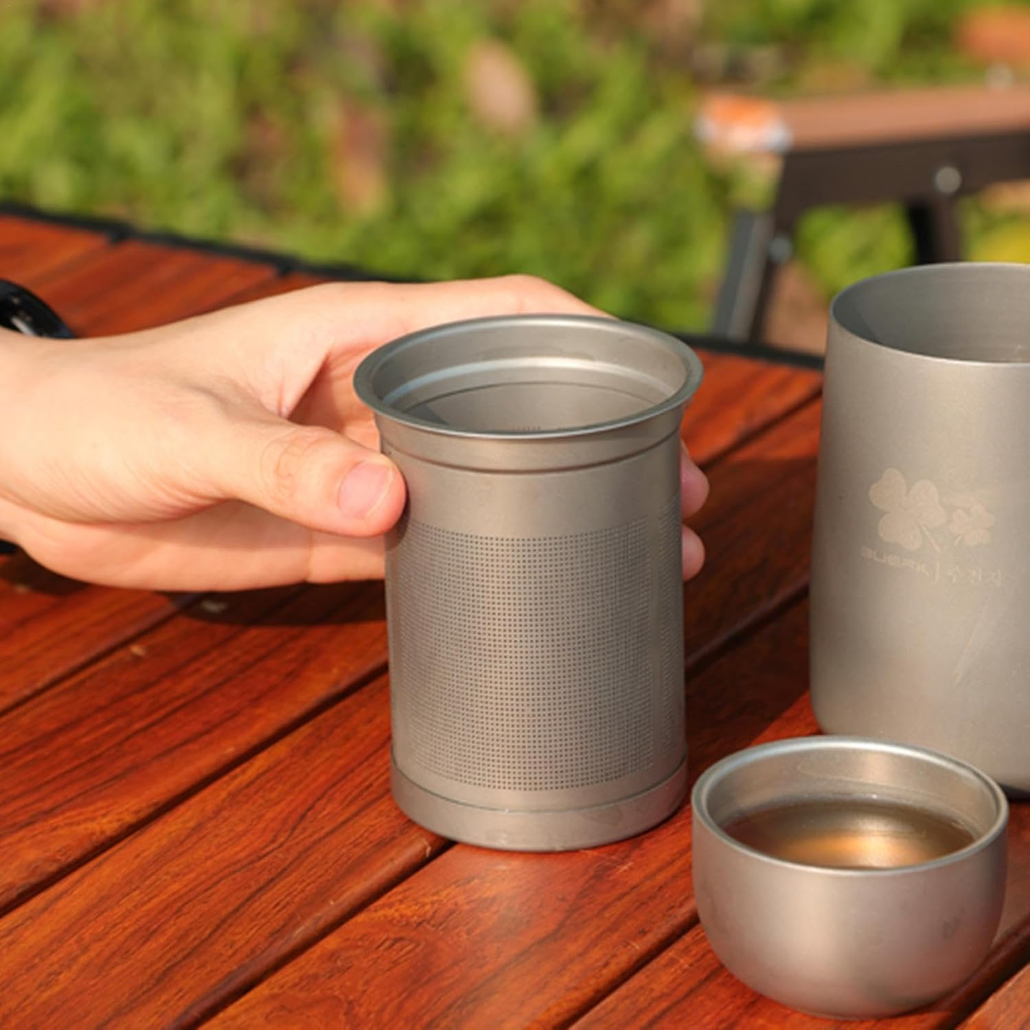 Stainless Steel Kettle Kit | Outdoor Camping Kettle | Handle Teapot, Large Diameter Camping Cookware Set Suitable and for Travel, Backpacking, Hiking, and Picnic image number 5