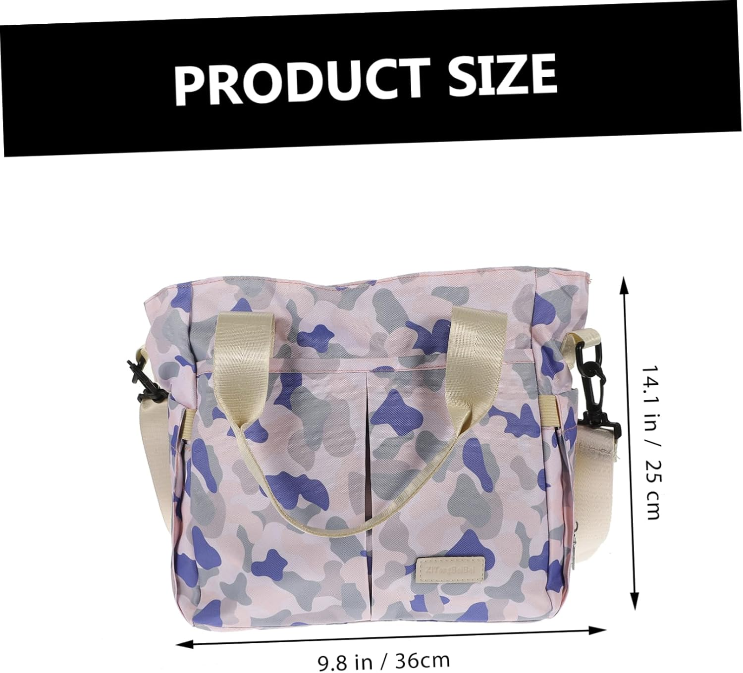Hohopeti Large Baby Care Storage Bag for Moms Blue Camo Diaper Handbag Multi-Functional Travel Tote Shoulder Strap for Outdoor and Daily Use image number 1
