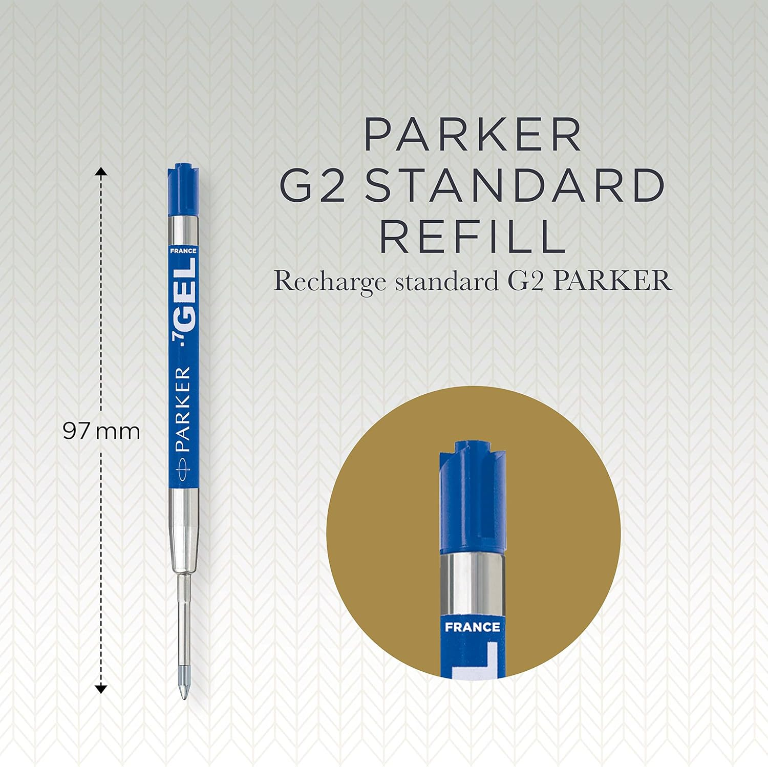 PARKER QUINK Gel Ink Refill, Medium Tip (0.7Mm), Blue, 1 Count