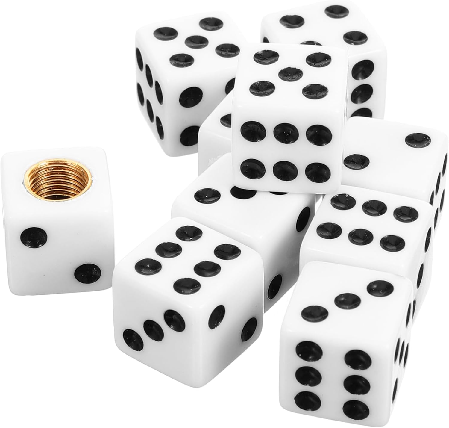 JECOMPRIS 10Pcs Dice Style Valve Stem Caps Leak Dust Caps for Bikes Vehicles Durable Transparent Covers Easy Installation Protection Against