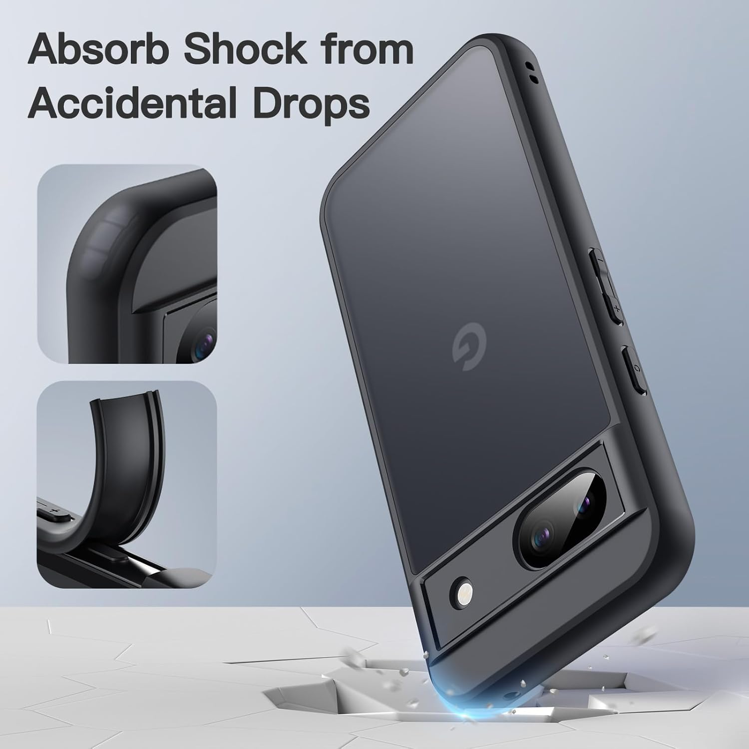 Jetech Matte Case for Google Pixel 8A 6.1-Inch 2024, Frosted Translucent Back Protective Slim Phone Cover, Anti-Fingerprints (Black) image number 7