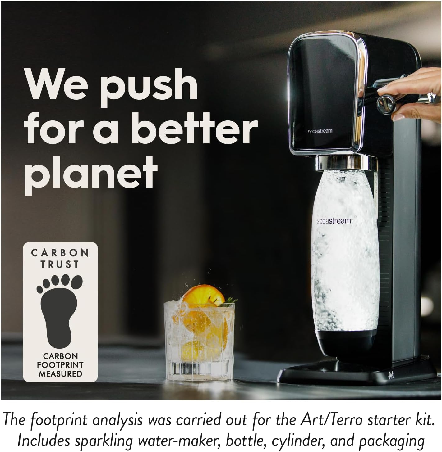 Sodastream - ART Black Sparkling Drink Maker | Quick Connect CO2 | Eco-Friendly Reusable Bottle | Stylish Kitchen Appliance image number 3