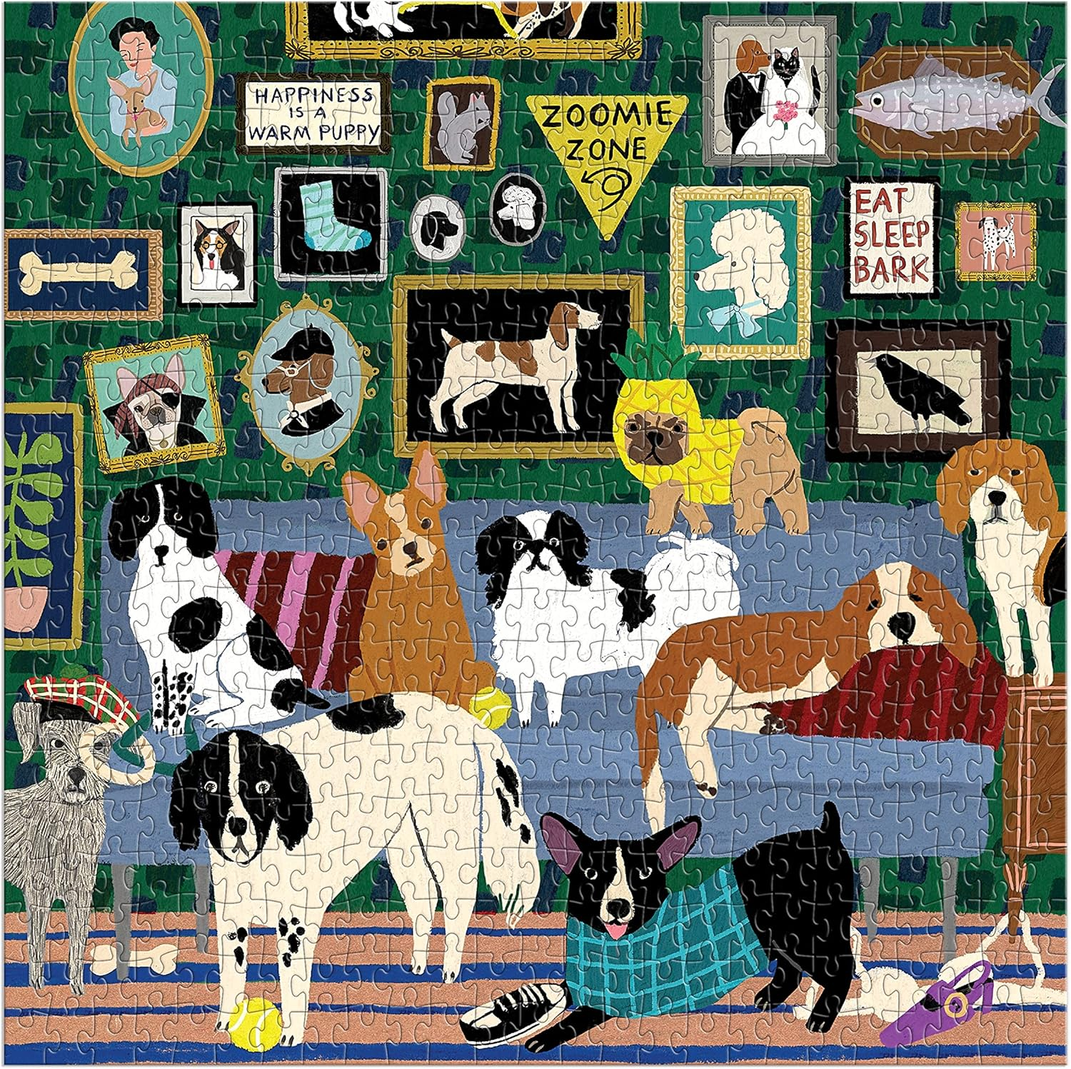 Galison Lounge Dogs 500-Pieces Jigsaw Puzzle image number 1
