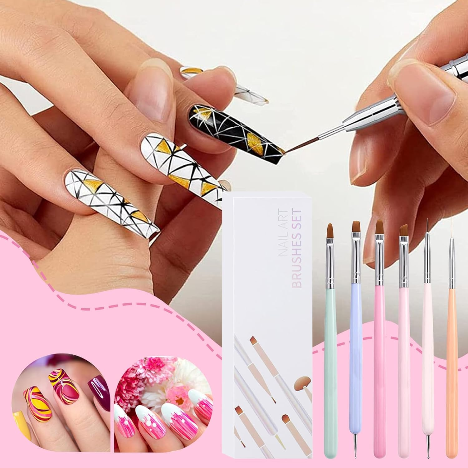 Nail Polish Pens, Gel Nail Polish Pens, Double-Headed Manicure Tool Set Rhinestone Picker for Enthusiasts UV Gel Daily Indoor Outdoor Travel Home Salon Women Professional image number 5