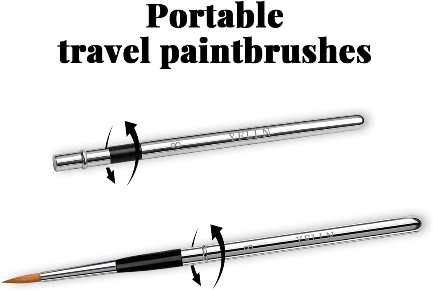 Travel Watercolor Brushes, Travel Kit with Leather Pouch Perfect for Watercolor Acrylics Gouache Ink Painting image number 3