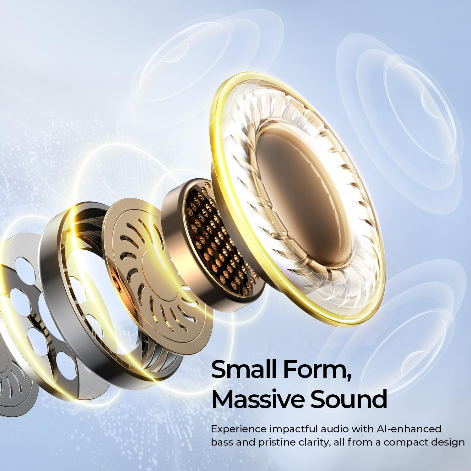 Havit OWS916 Open Ear Headphones, Lightweight, Comfortable, Clip-On Earbuds, Wireless Sports Headphones with ENC AI 4 Microphones, Calls, IPX5, Bluetooth 5.4, App Control, 22 Hours for Running/Cycling image number 4