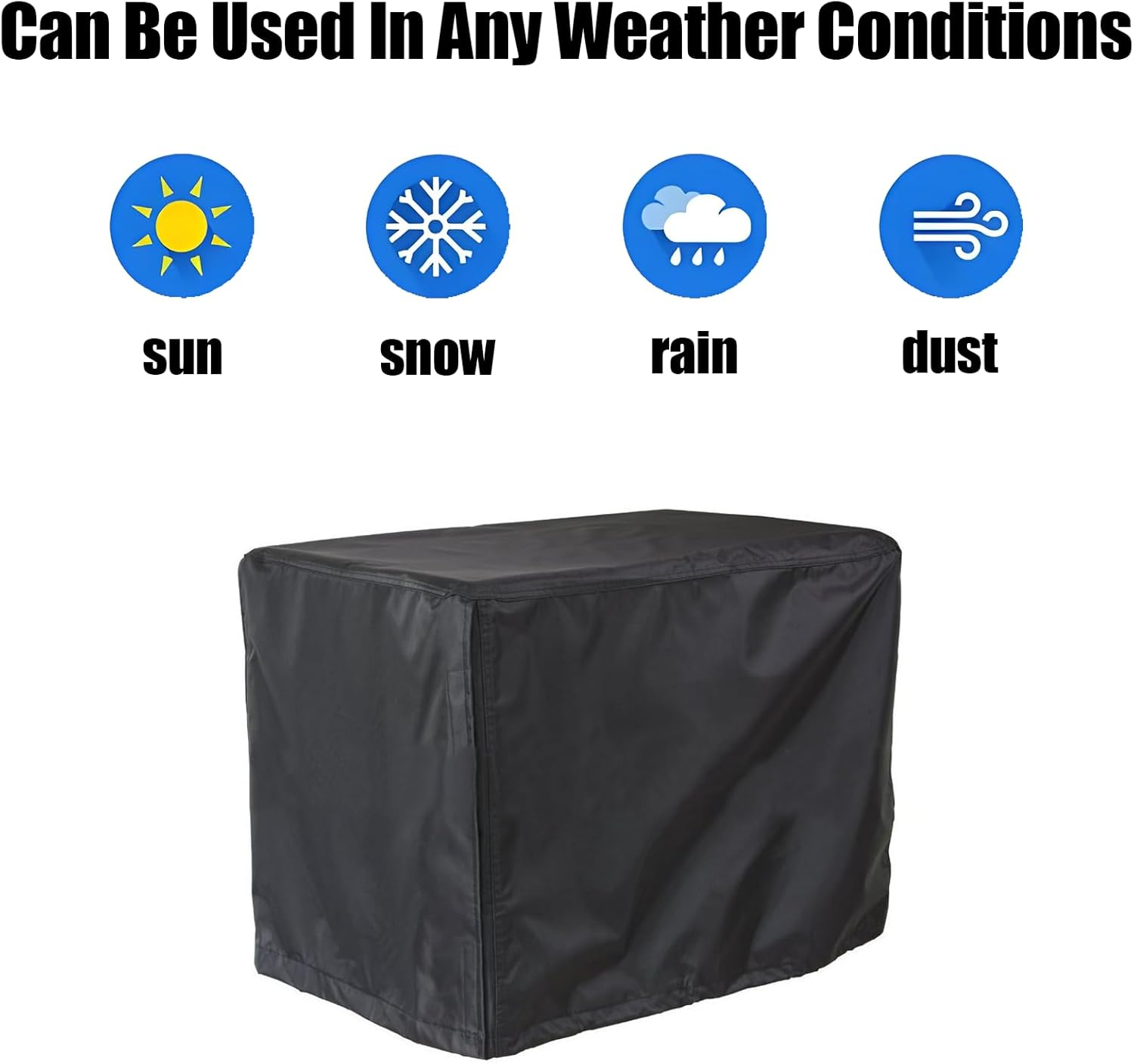 Universal Generator Cover, 66X51X51Cm Waterproof Cover Accessories Storage Dustproof Weather Outdoor Storage Cover Black image number 3