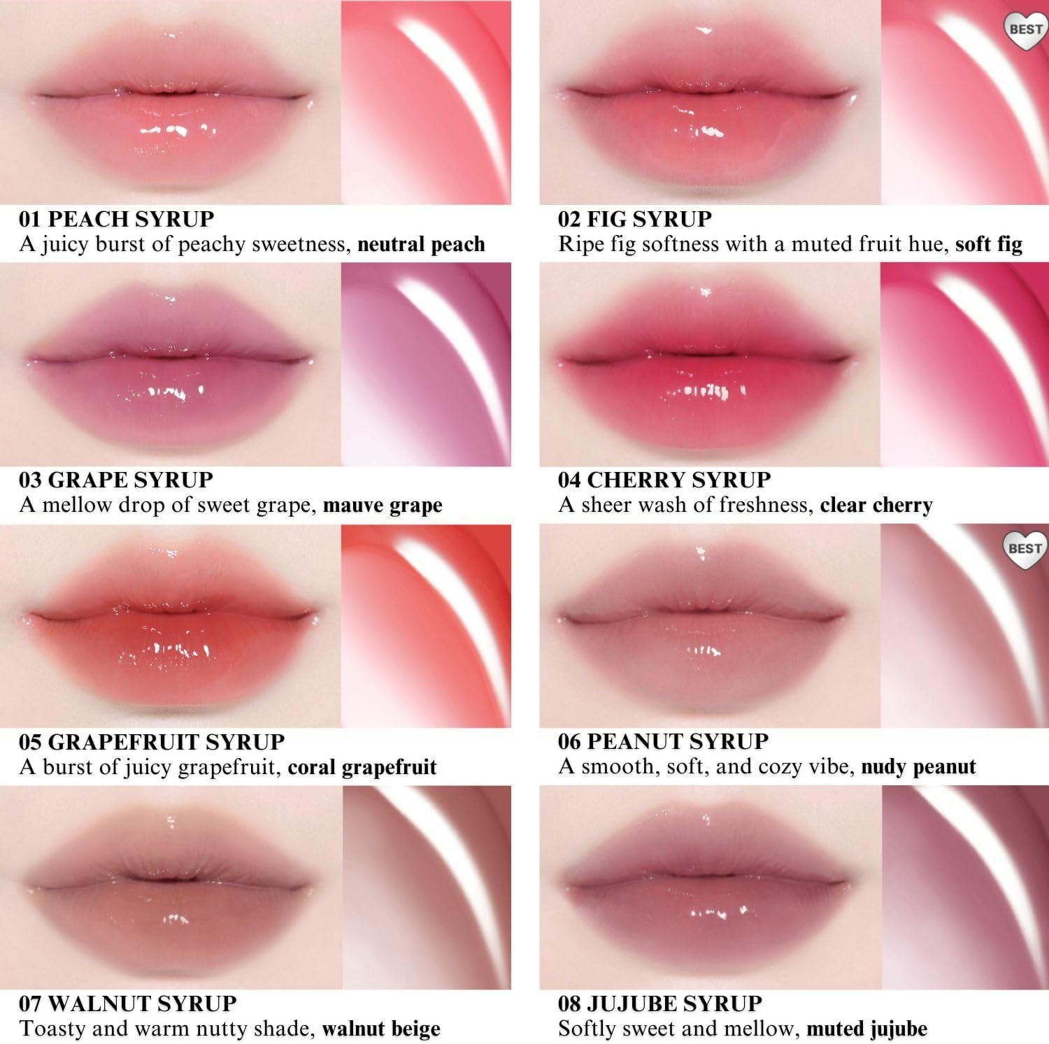 BBIA over Glaze Lip Gloss (01 PEACH SYRUP) - 02 Fig Syrup image number 6