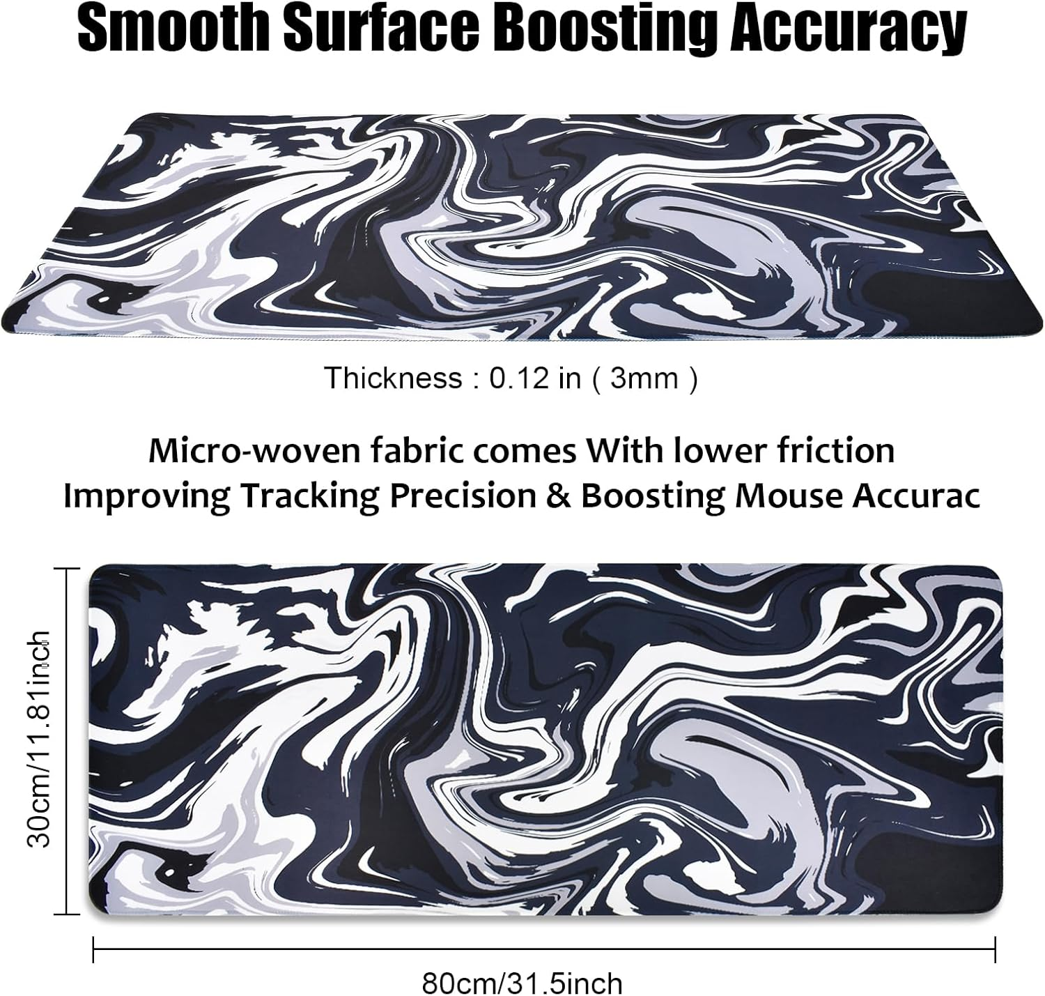 Gaming Mouse Pad 800 * 300 * 0.3Mm Big Large Desk Mat, XXL Large Mouse Pad, Non-Slip Rubber Base Waterproof Keyboard Mat with Stitched Edges, Gaming Keyboard Mouse Mat image number 4