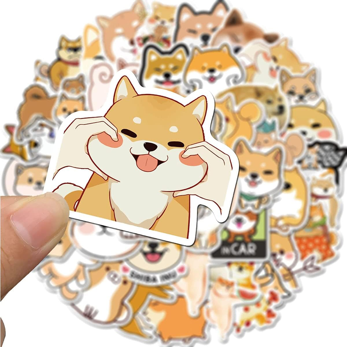 Cute Shiba Inu Stickers, Funny Dogs Animals Stickers for Water Bottles Laptop Computer Phone Suitcase, Pets Stickers for Teens Girls (Shiba Inu Dogs) image number 2