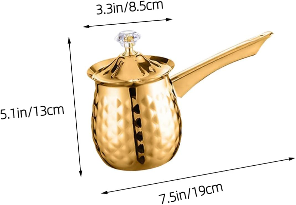 IMIKEYA Vintage Metal Turkish Coffee Pot Mocha Cup Espresso Pot for Stovetop Brew Turkish Tea Maker image number 2