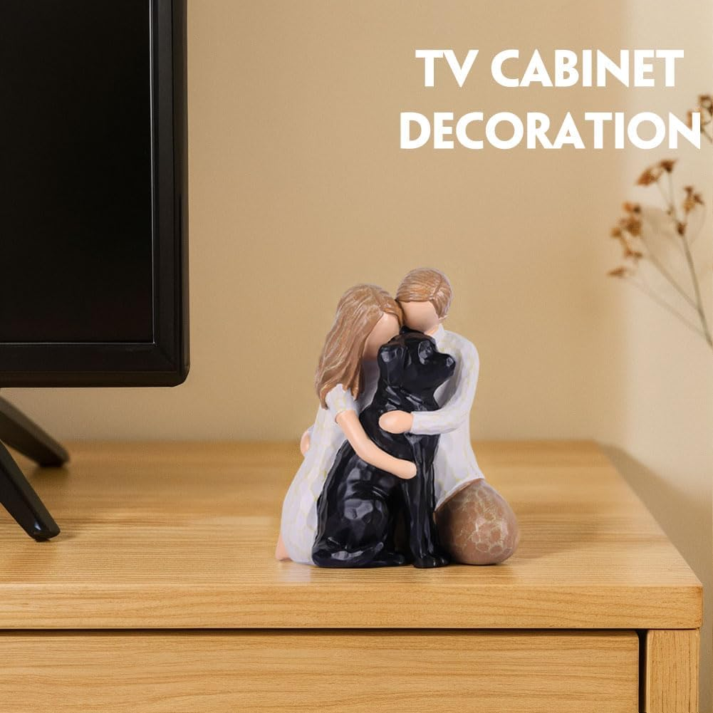 Black Lab Dog Angel Figurine - Hand-Painted Resin Memorial Statue & Keepsake, Dog Lovers Home Decor Gift for Couple, Girlfriend, Wife - Wedding, Christmas & Birthday Present