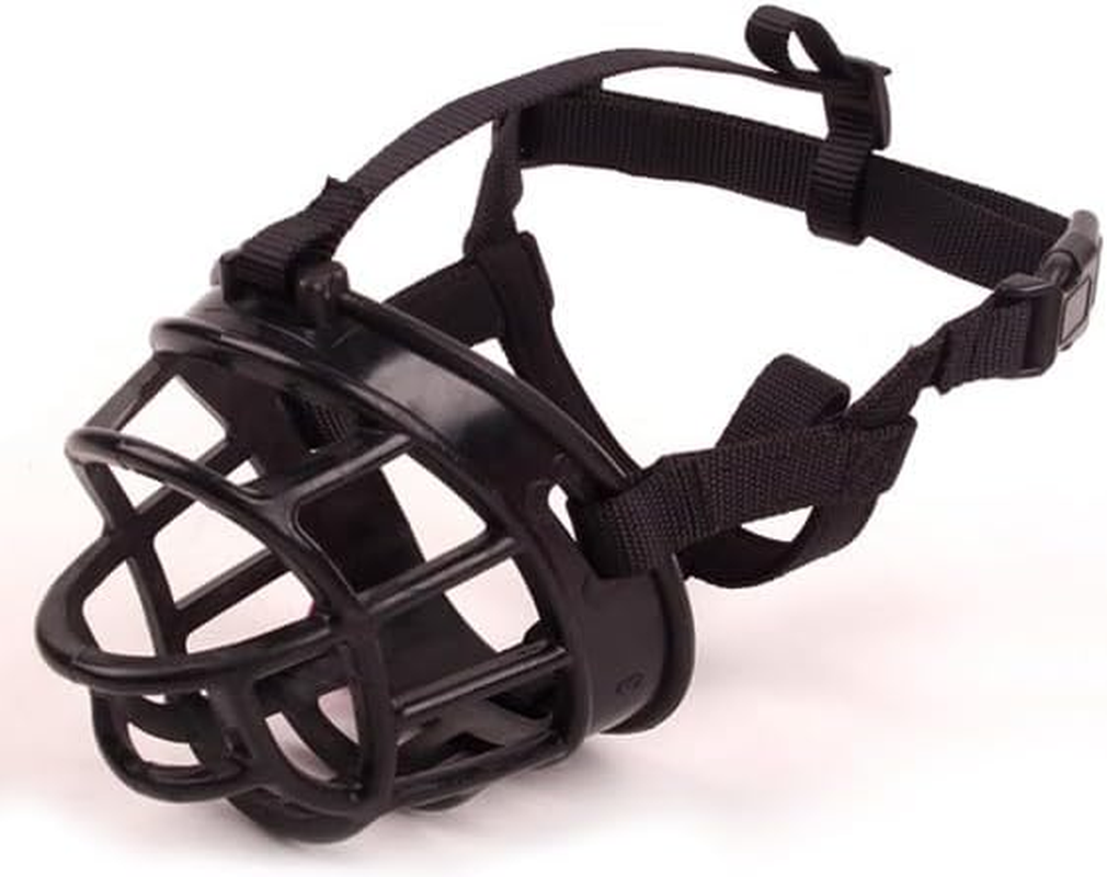 Basket Dog Muzzles-Soft Adjustable Breathable Mask anti Biting Chewing Barking Training Dog Muzzle for Small Medium Large Dogs (Black, M) image number 2