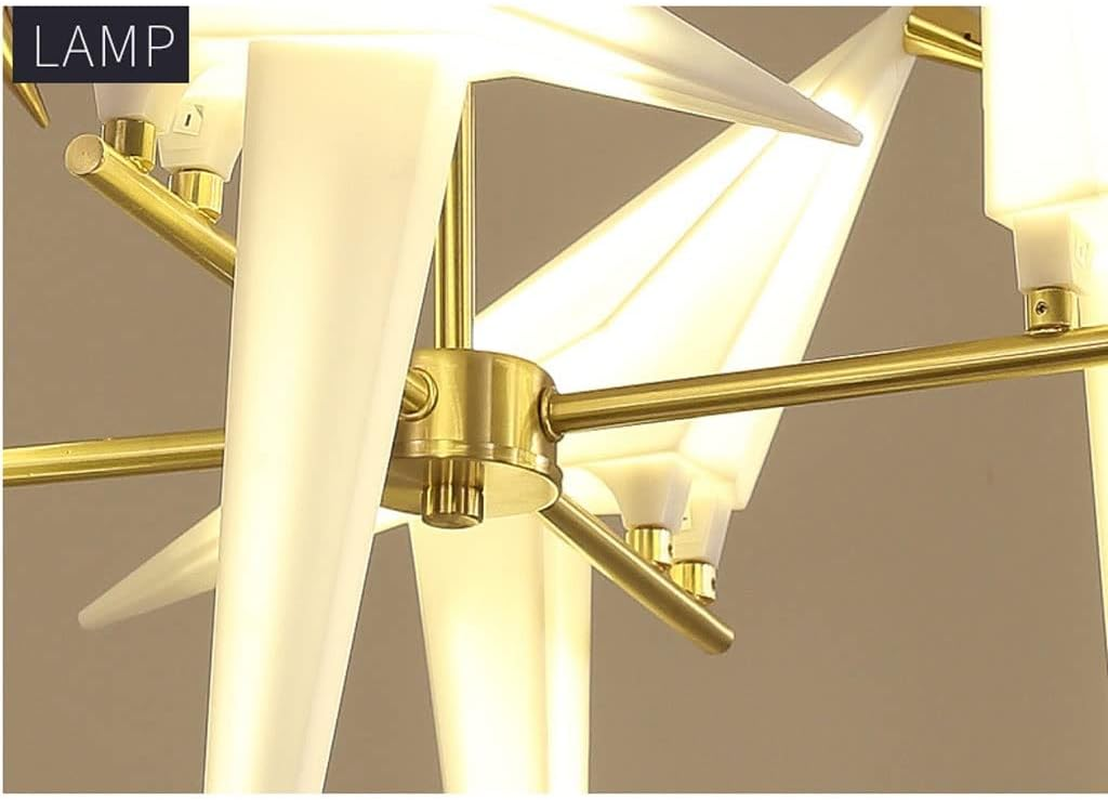 Floor Lamp Nordic Creative Bird Floor Lamp Acrylic Lampshade Floor Light for Living Room Bedroom Paper Crane Bird Standing Lamp Led Standing Lamp (Color : Double Head, Size : Warm Light) image number 3