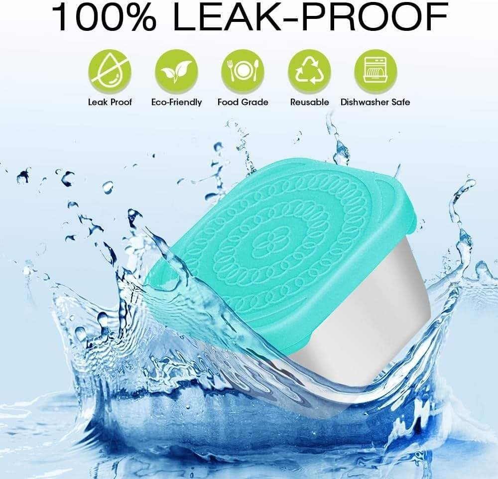 6Pack 6Oz Stainless Steel Snack Containers for Kids, Easy Open Leak Proof Metal Toddler Snack Containers with Silicone Lids, Reusable Food Storage Lunch Boxes for Daycare School Travel Picnic image number 4