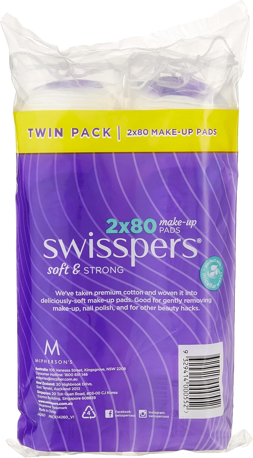 Swisspers Make up 80 Pads (Pack of 2) image number 2