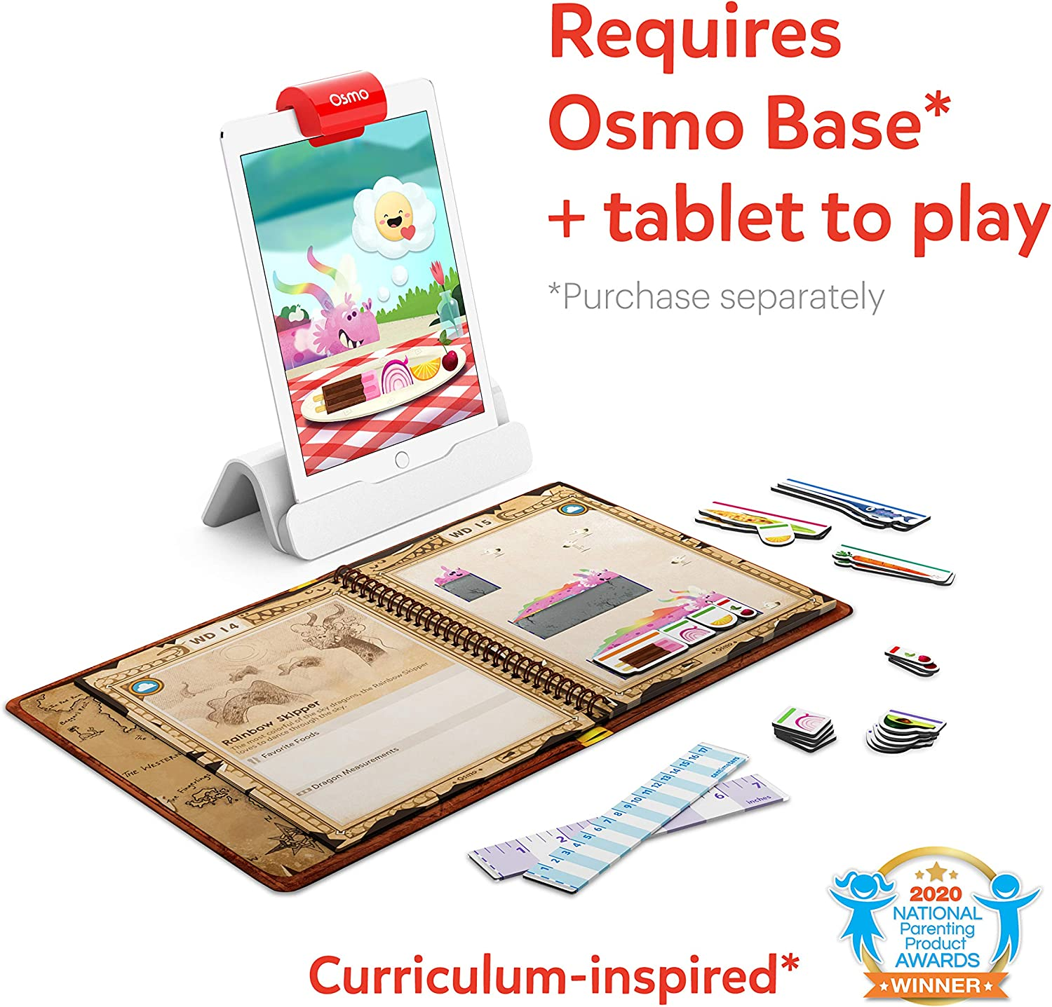 Osmo-Math Wizard and the Secrets of the Dragons for Ipad & Fire Tablet-Ages 6-8/Grades 1-2-Measurement & Estimating-Curriculum-Inspired-Stem Toy Gifts for Kids,Boy&Girl-Ages 6 7 8(Osmo Base Required) image number 2