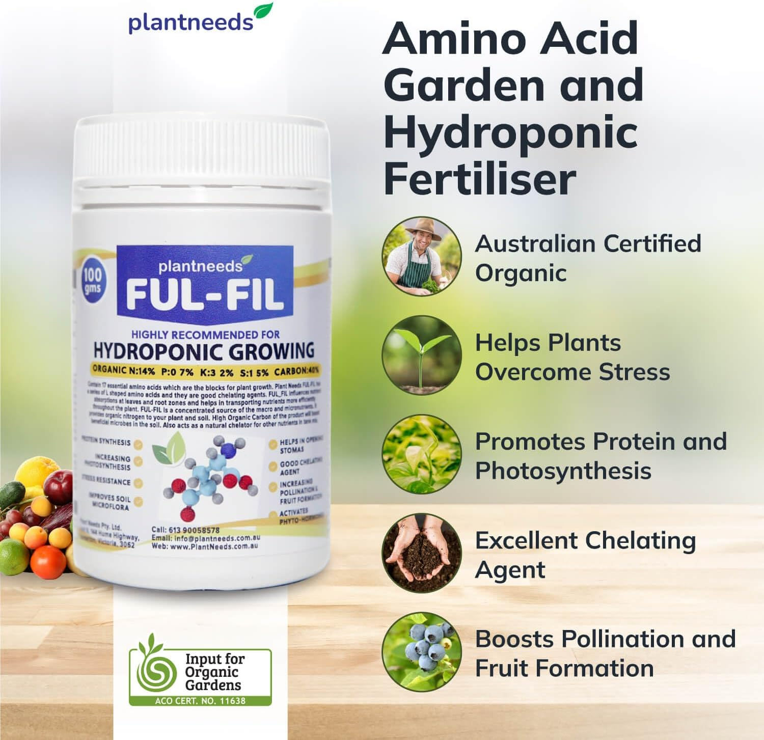 Plant Needs FUL FIL 100 G I Organic Amino Acid Fertilizer image number 1