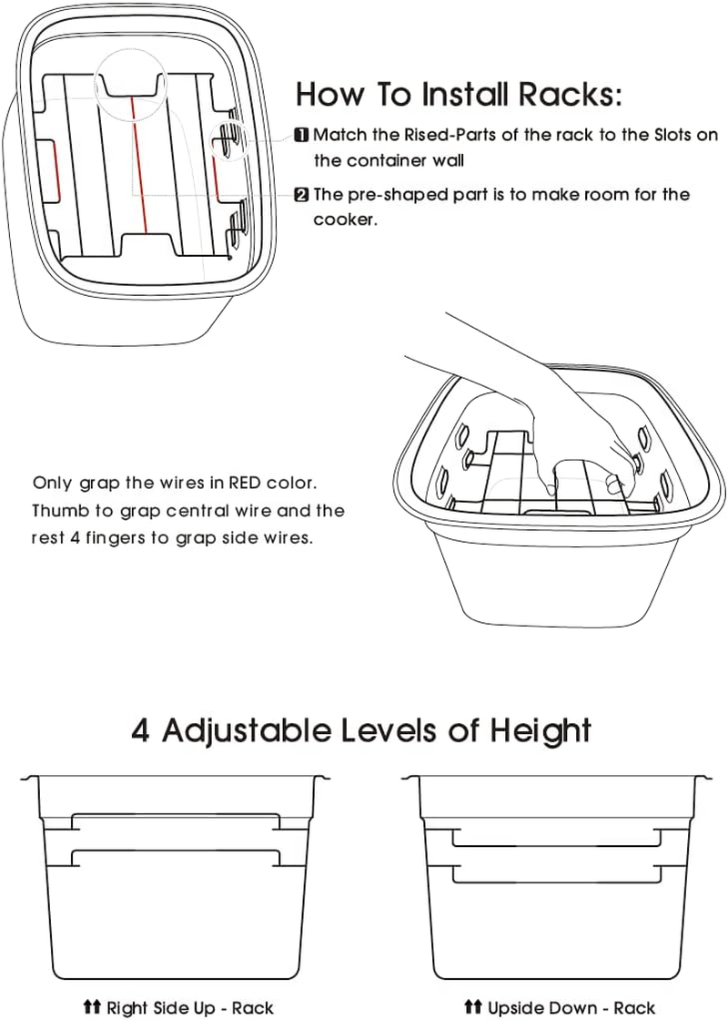 EVERIE Versatile 12-Quart Sous Vide Container with Built-In Rack and Collapsible Hinged Lid and Insulated Container Sleeve Compatible with All Sous Vide Cookers, KIT-1202-TYPP Clear image number 6