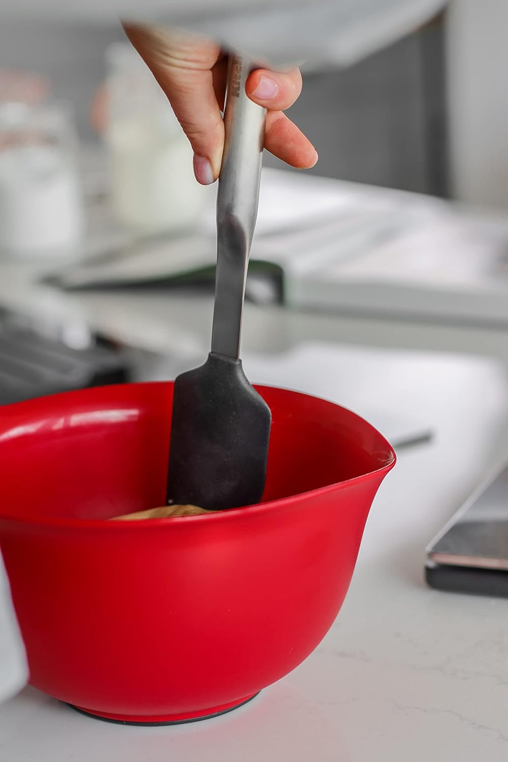 Kitchenaid Premium Stainless Steel Scraping Spatula, Cooking Kitchen Utensil - Black image number 4