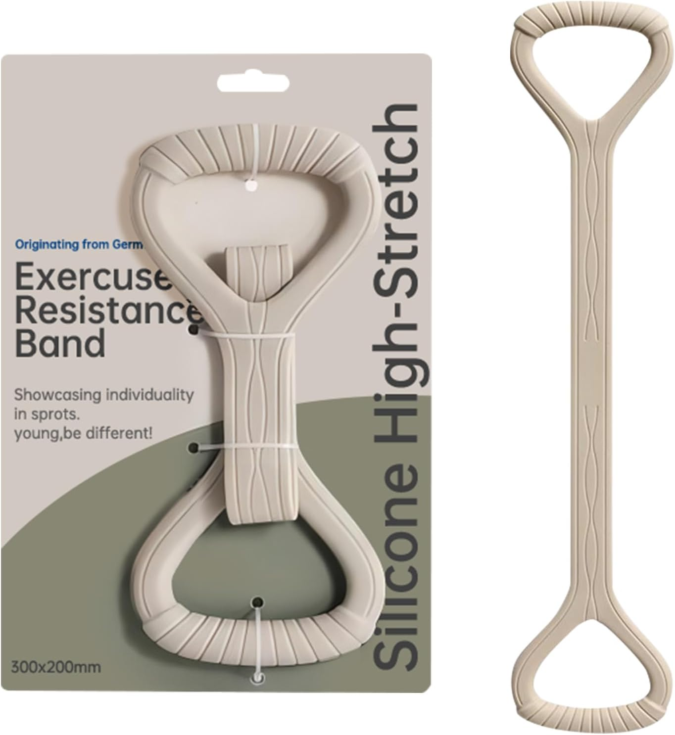 Figure 8 Resistance Bands with Handles, Premium Silicone Exercise Band for Arm & Back Workout Shoulder Stretching, Home Gym Fitness Training for Women image number 2