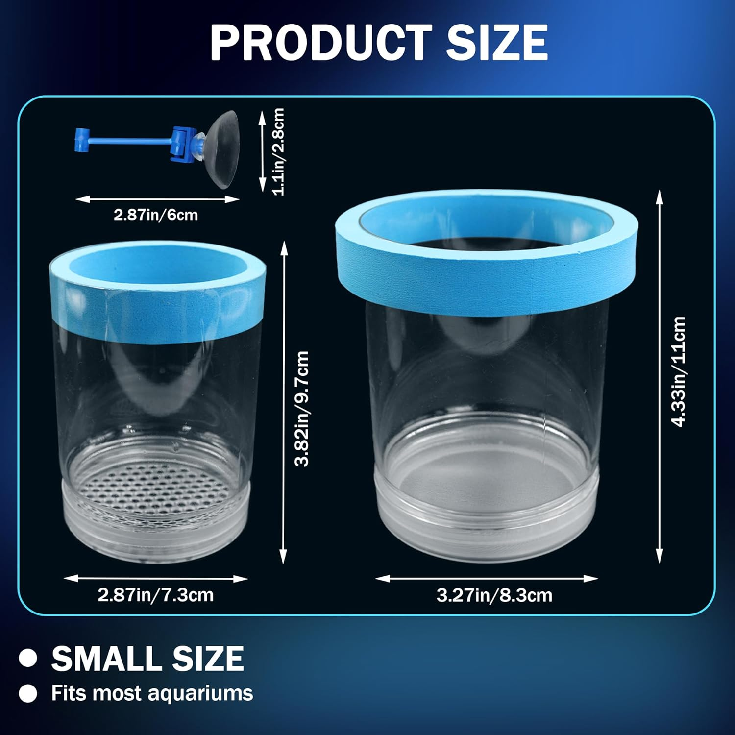 Small Floating Fish Breeding Box, Plastic Breeding Box for Fish Tank with Suction Cup, Clear Aquarium Divider Incubator, Adjustable Isolation Hatchery for Shrimp Guppy (Small) image number 2