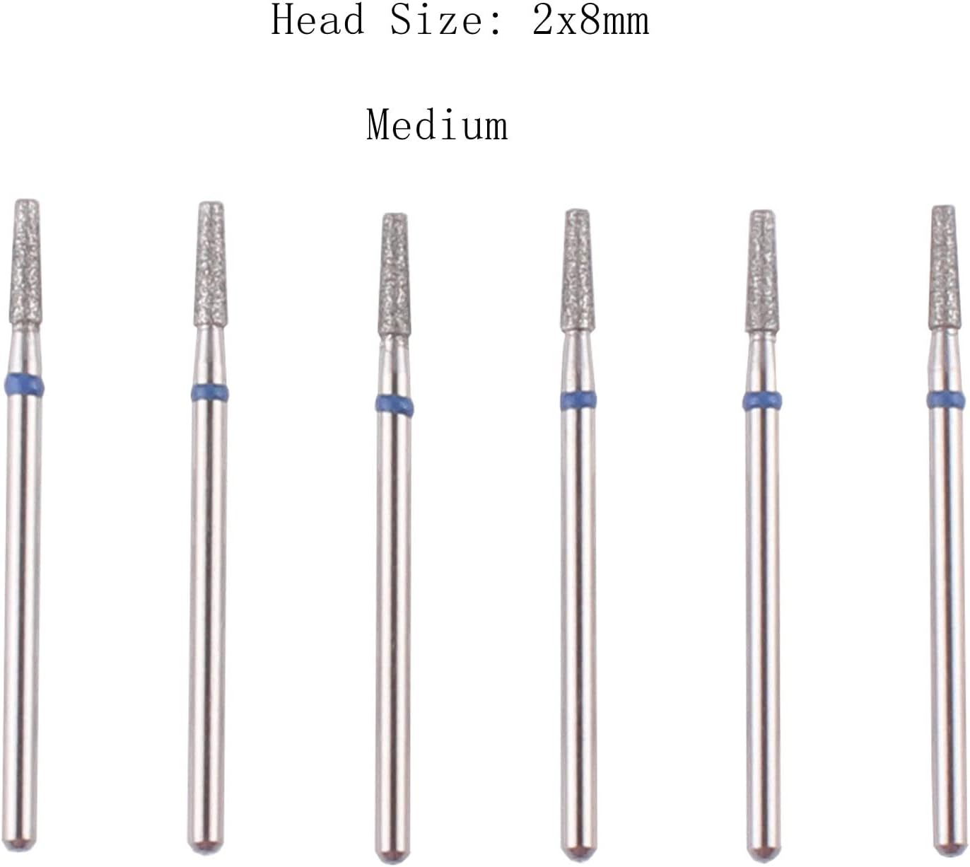 MZCMSL Tapered Barrel Cuticle Drill Bit Set with Case, 6Pcs Pro Diamond Nail Bits for Nail Prep,3/32 Shank Electirc Nail Tool (Medium) image number 5