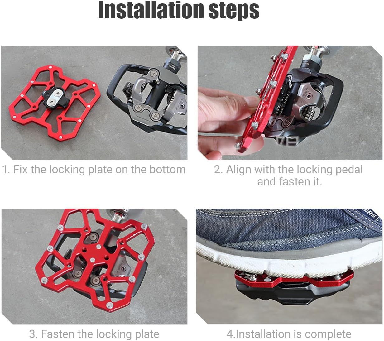 Clipless Platform Adapter for Shimano SPD&SPD-SL Bike Clipless Pedal Adapter Convert to Universal Platform Pedal for Mountain Bike Road Bike Cycle - Black image number 7