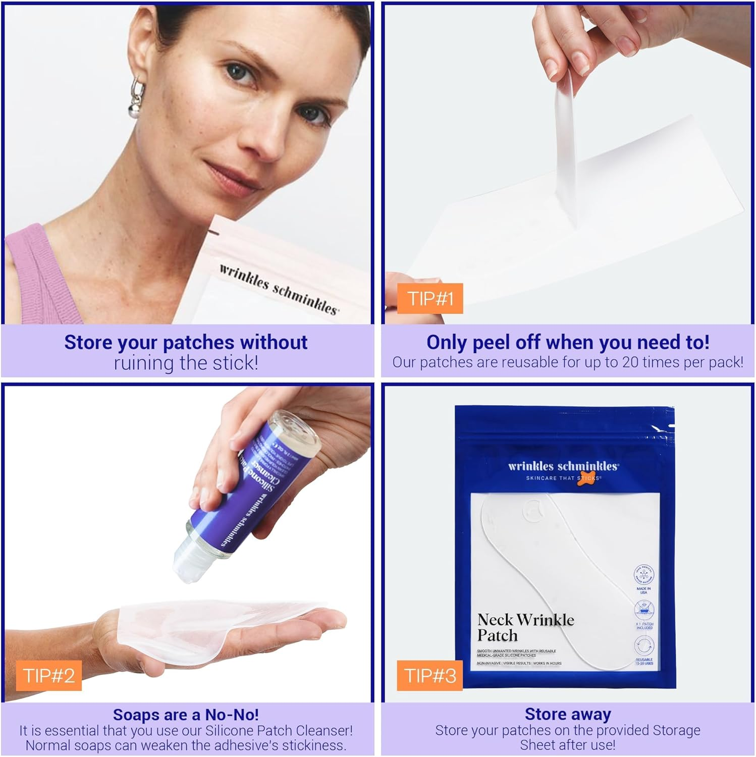 Wrinkles Schminkles Neck Wrinkle Patch - Reusable Silicone Smoothing Pads, Sensitively Formulated Wrinkle Patches. Reduce Wrinkles - Innovative Wrinkle Treatment - Targeting Neck Wrinkles (1 Pack) image number 2