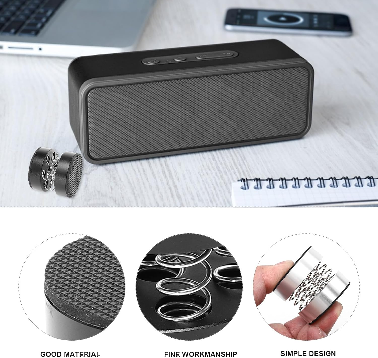 Ipetboom anti Vibration Amplifier Feet Pads, Black Aluminum Alloy Spring Shock Absorber Cushions 40X44Mm, Audio Equipment anti Vibration Feet Cushions for Hifi Speakers and Home Appliances image number 4