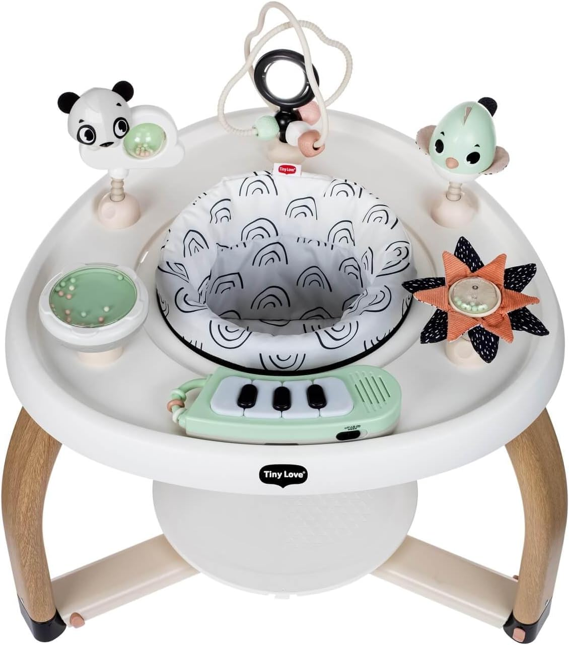 Tiny Love 5-In-1 Activity Center - Black & White Decor Collection, Includes Tummy Time, Balance Board, Toddler Table, and Chair Modes, Enhanced with 6 Detachable Toys for Developmental Play image number 3