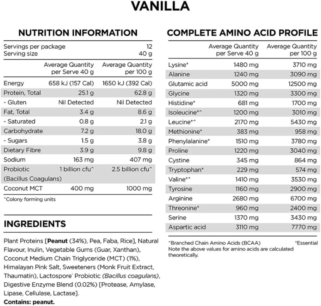 Pranaon Peanut Protein 500Gm Vanilla image number 1