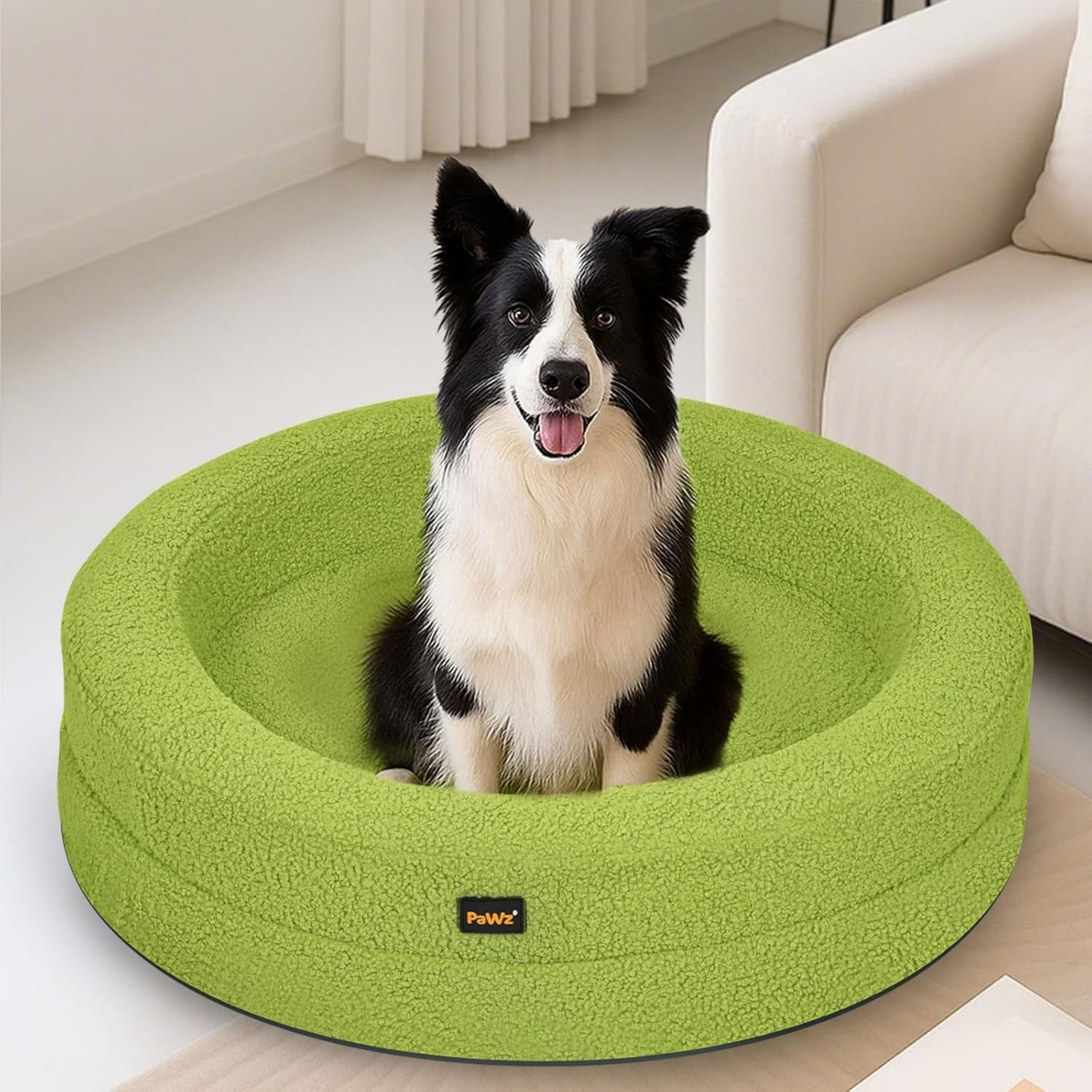 Pawz Orthopedic Dog Bed, Calming Donut Dog Bed,Pet Bed with Supportive Memory Foam,Machine Washable Dog Mat with Removable Cover,Anti-Slip,Waterproof Dog Bed Sofa for Extra Extra Large Dog(Green)