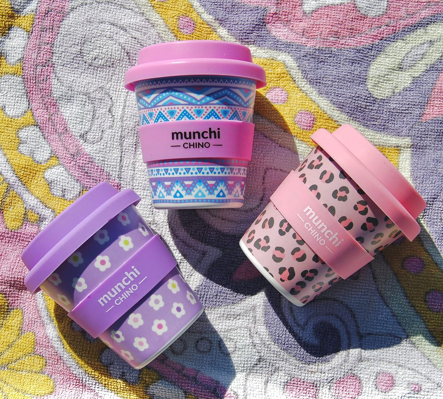 Munchi Babyccino Cup Twin Pack for Kids and Adults - Flower + Leopard Print Design, Reusable Cups Include Silicon Straws, 120Ml (4Oz) Capacity image number 5