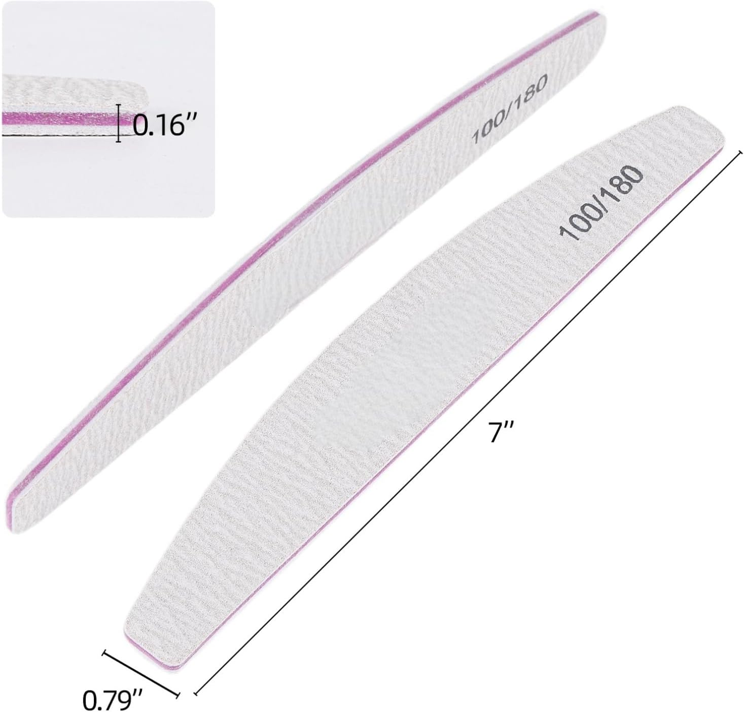 Nail Files 25PCS Set, 100/180 Grit Double-Sided Emery Board Washable Manicure Tools image number 1