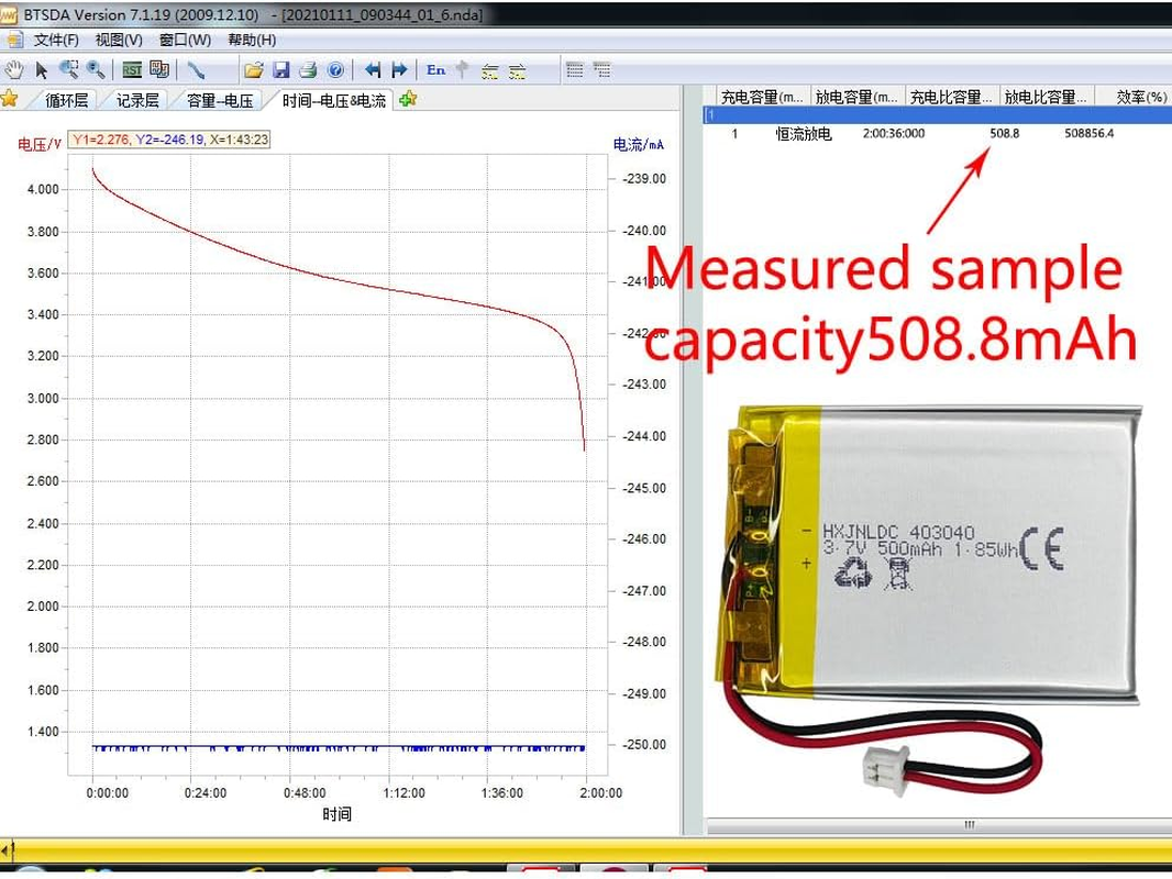 DC 3.7V 500Mah 403040 Rechargeable Lithium Polymer Battery, Suitable for DIY 3.7-5V Electronic Products with Built-In 2-Wire Battery Replacement and LED Lights image number 3