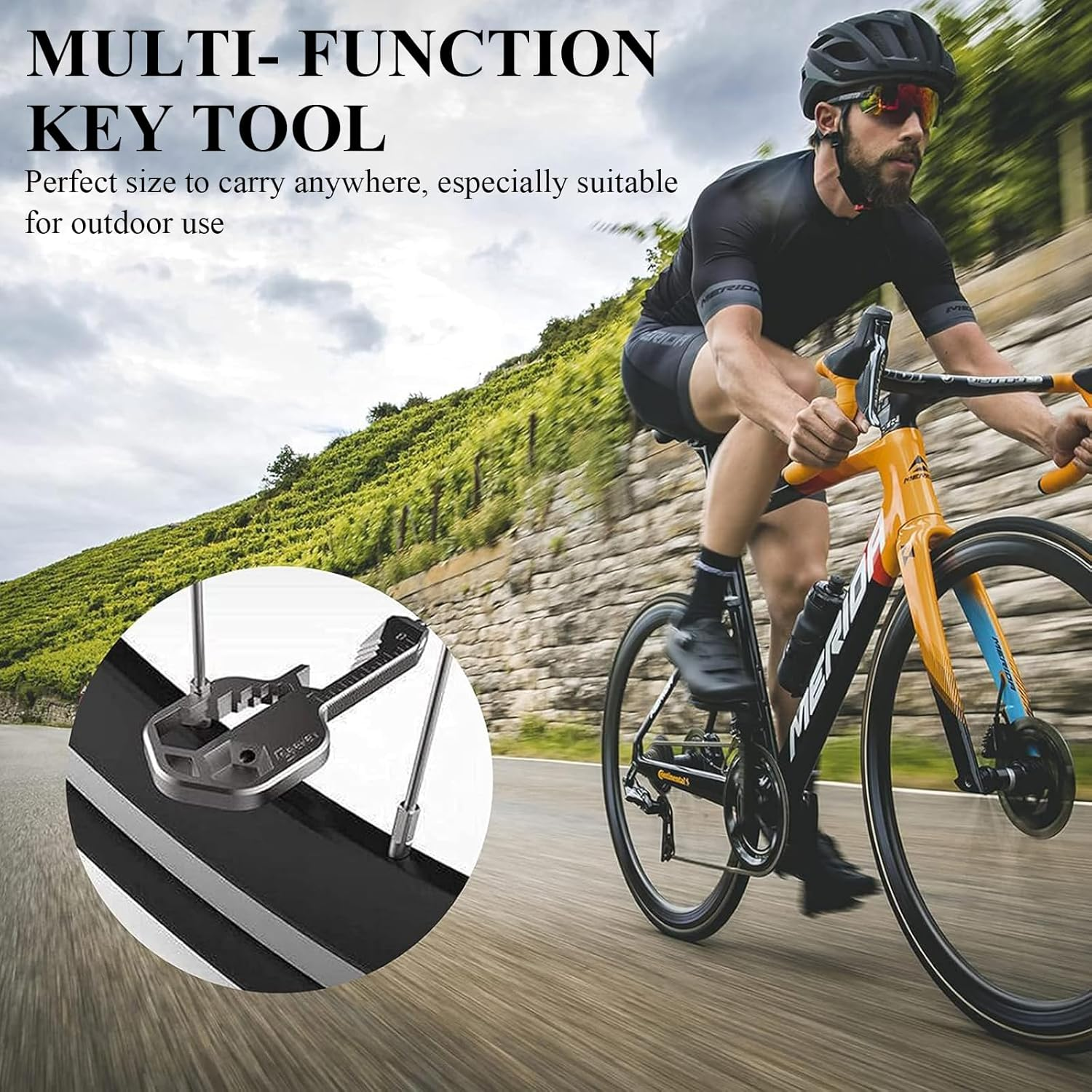 Rhoyee 24-In-1 Multi Tool Key &ndash; Stainless Steel EDC Keychain Tool with Screwdrivers, Wrenches, Bottle Opener, Box Cutter &ndash; Compact Pocket Tool for Travel, Camping, and Everyday Use image number 4