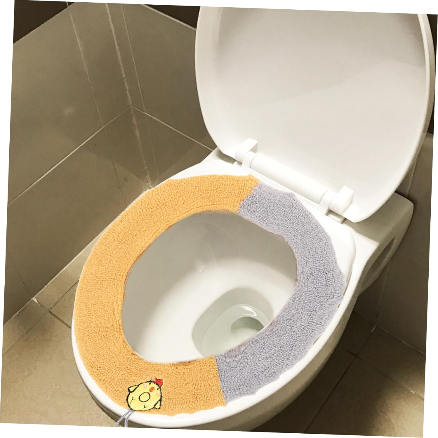 Yardenfun Toilet Seat Cushion Pad Breathable Washable Cover for Comfort and Warmth Fits Standard Toilets for Cold Weather Use Stylish Grey Design image number 6