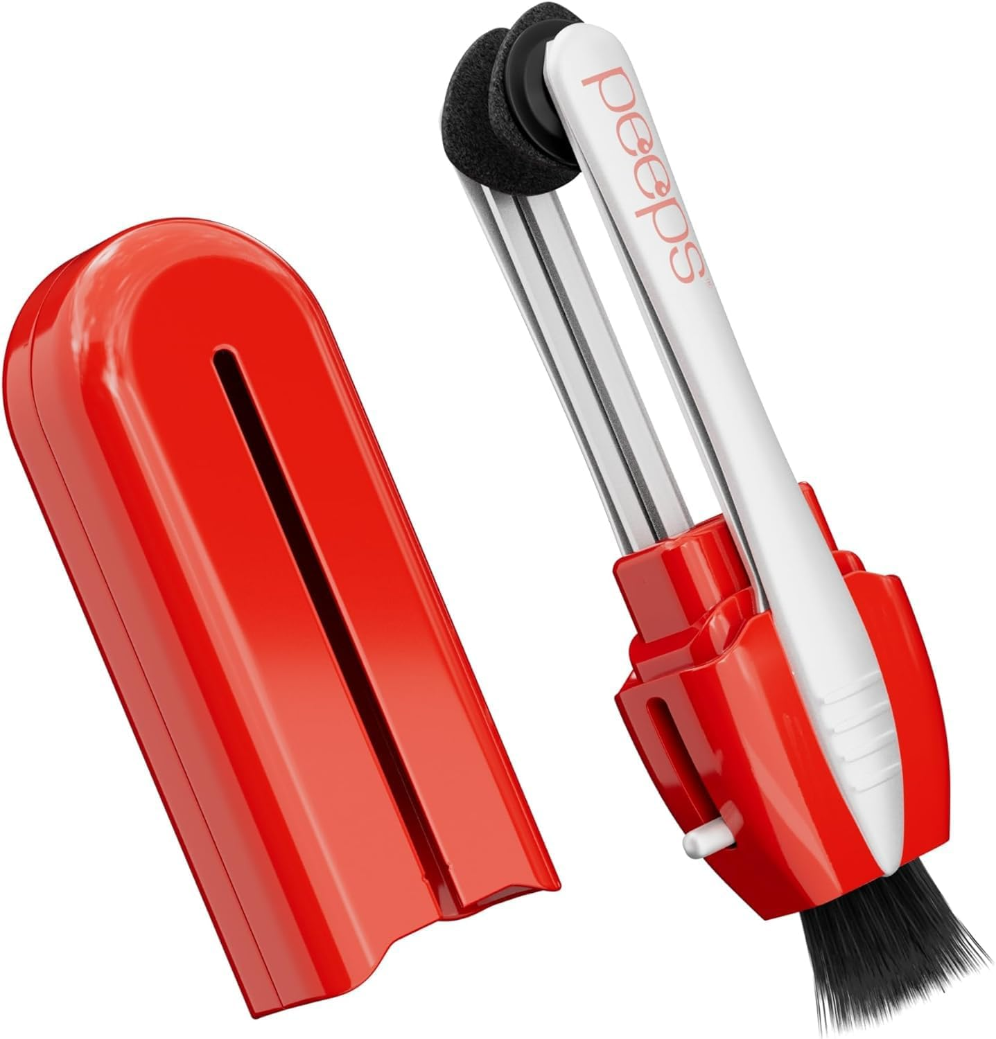 Peeps Compact Glasses Cleaner by Carbonklean | Removes Fingerprints, Smudges, Streaks, Oil & Film | Reusable, Non-Abrasive | Safe for Sunglasses, Reading Glasses, Safety Glasses (Red) image number 2