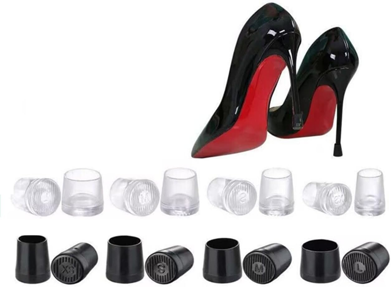 8 Pairs Heel Protectors for Shoes White and Black,Non-Slip Heel Caps for High Heels Suitable Outdoor Activities, Easy Walking (4 Different Sizes) image number 2