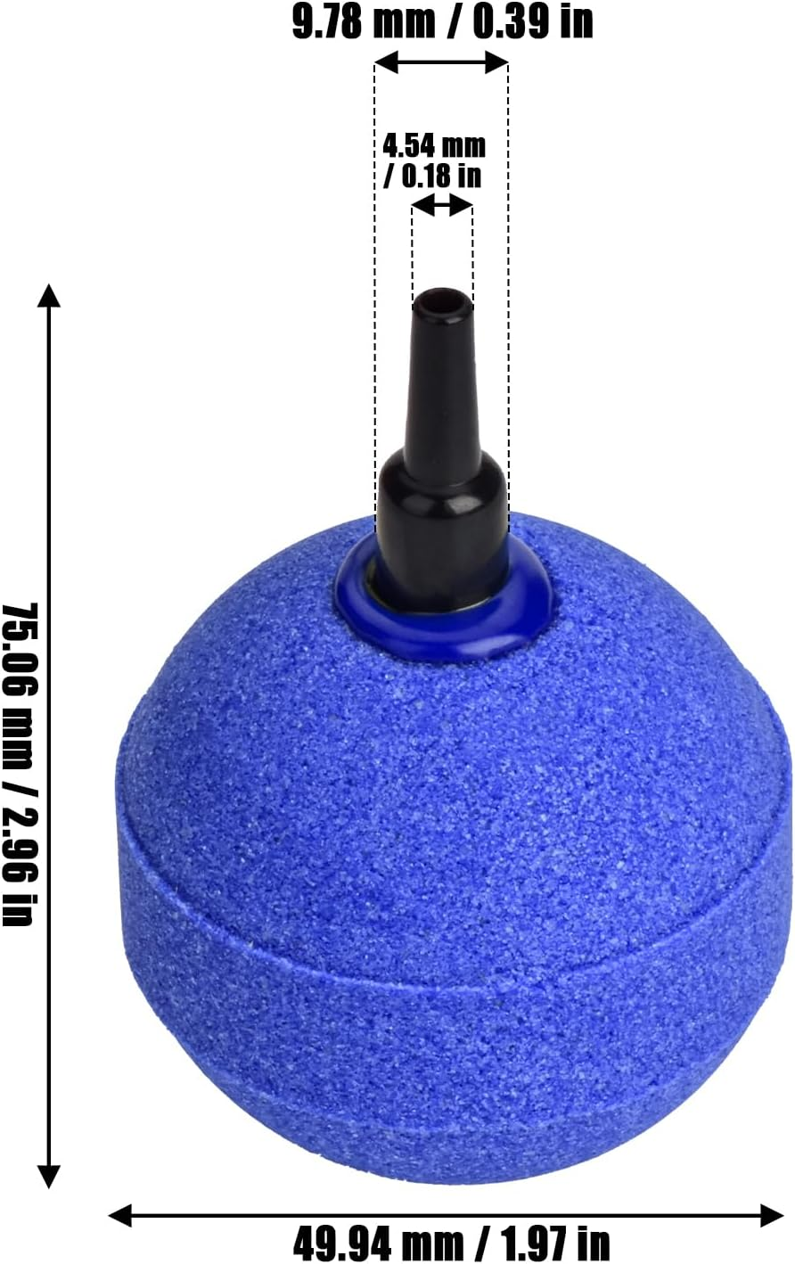 4 Pieces Air Stone Bar Bubble Diffuser Set 2 Inch Ball-Shape Fish Tank Air Bubble Air Stone Bar Hydroponics Oxygen Diffuser, for Aquarium Fish Tanks Ponds image number 5