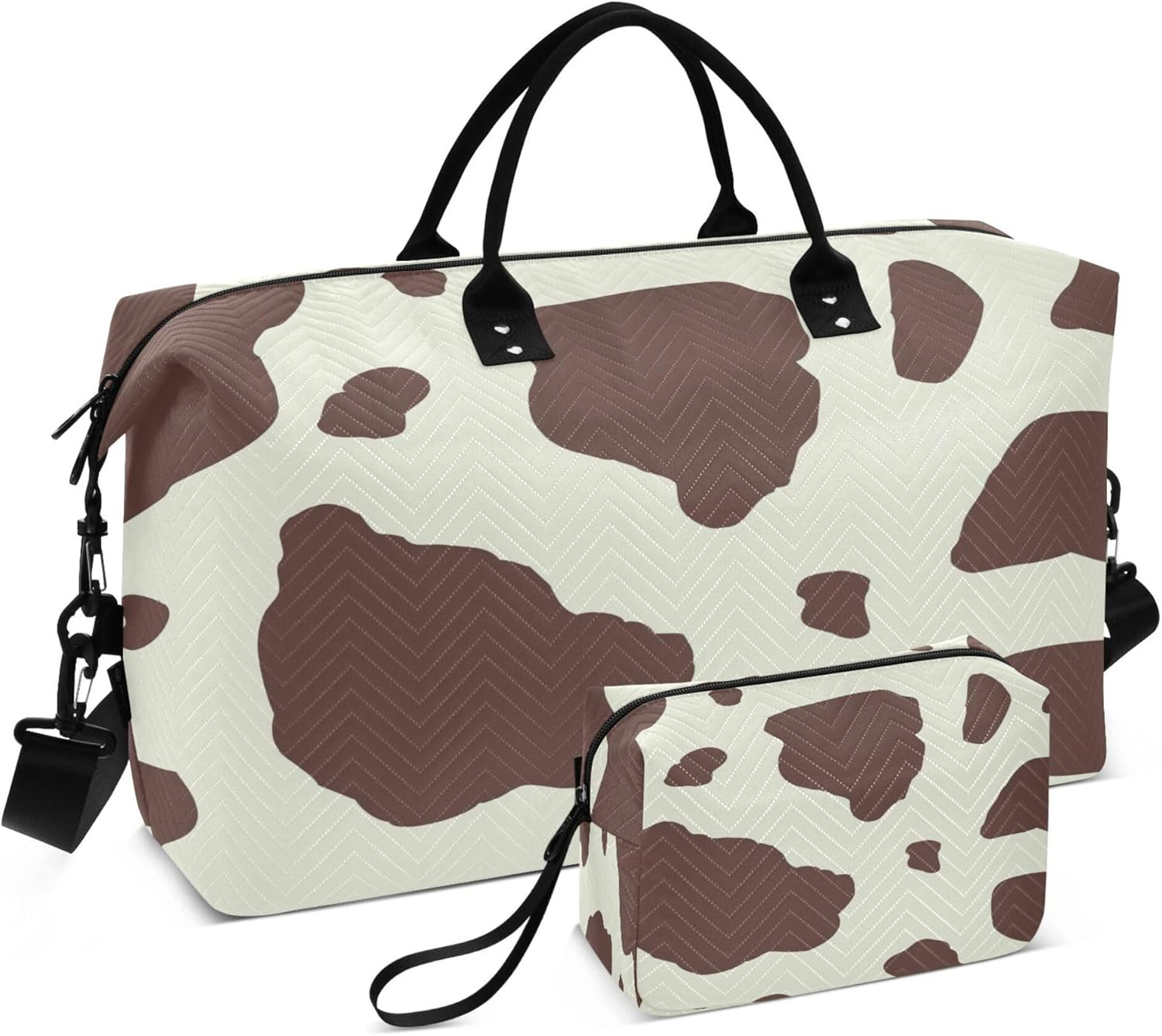 Duffel Bag Large Gym Bag Travel Weekender Gear Bag with Adjustable Strap for Business Trips Large Capacity Cow Print, Multi, 1 Size, Modern/Fitted, Multi, 1 Size, Modern/Fitted image number 6