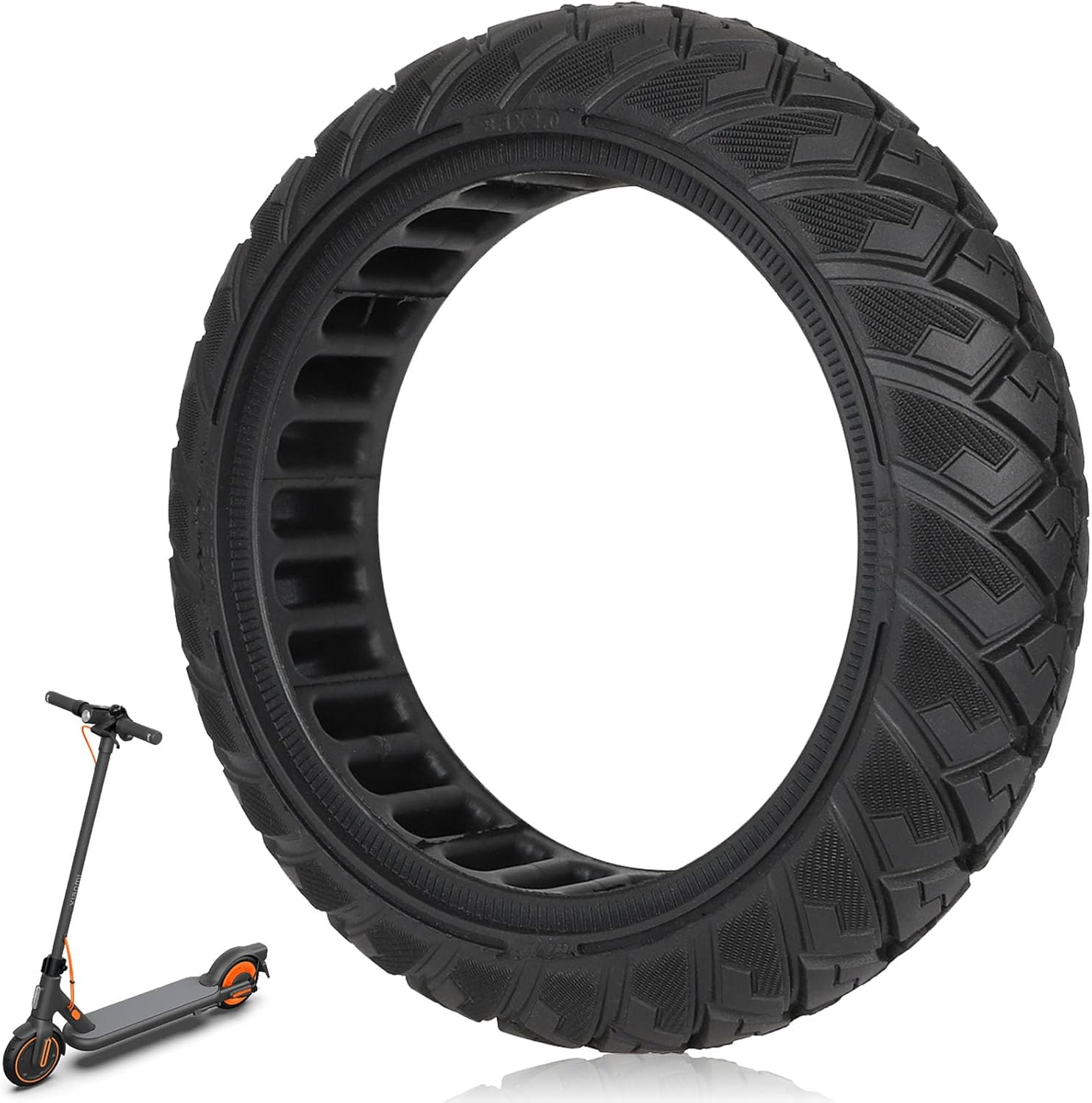 TREFAN 8.1 X 2.0 Full Tyres for Xiaomi 4 Go, Ninebot E2/E2 plus Electric Scooter, 10 Inch Off-Road Solid Rubber Tyres, 10 Inch Solid Tyres, Non-Slip Puncture Proof, Replacement Wheels, Non-Pneumatic image number 3