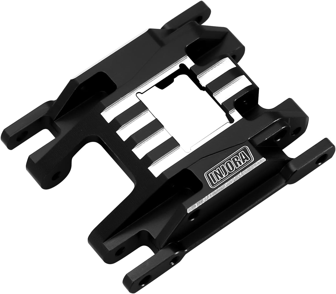 INJORA Skid Plate CNC Aliuminum Transmission Mount for TRX4M 1/18 RC Crawler Car Upgrade Parts, 16G(Black) image number 1