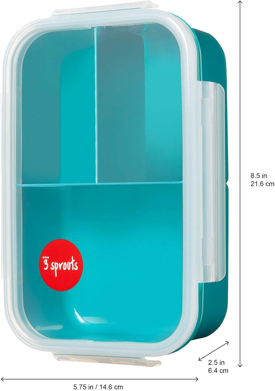 3 Sprouts Lunch Bento Box - Bear, Teal image number 1