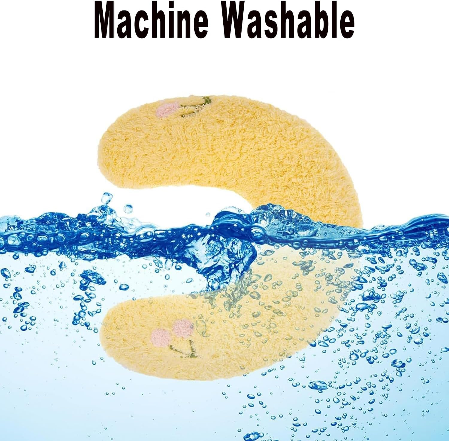 Cat Pillows for Indoor Cat and Small Dog Soft Fluffy Pet Calming Dog Pillows Half Donut Dog Cutated Calming Little for Cats and Dogs Pet Moon (Yellow) image number 1