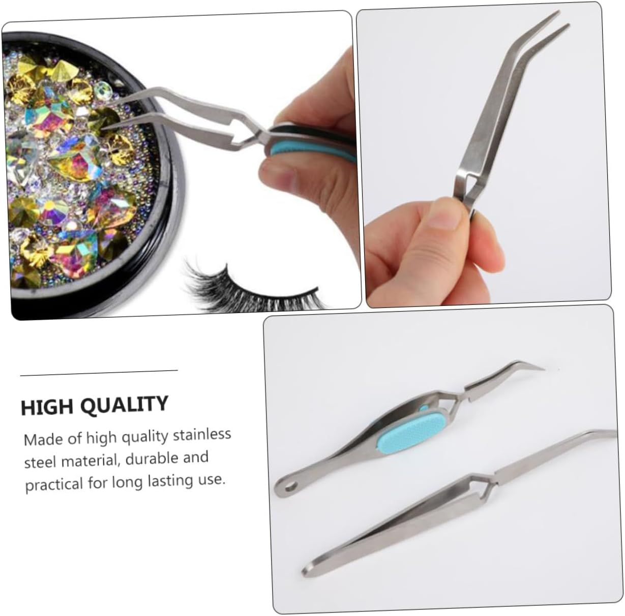 SAFIGLE 2Pcs Quality Stainless Steel Nail Art Pincher Multipurpose Manicure Shaping Clip for Travel image number 2