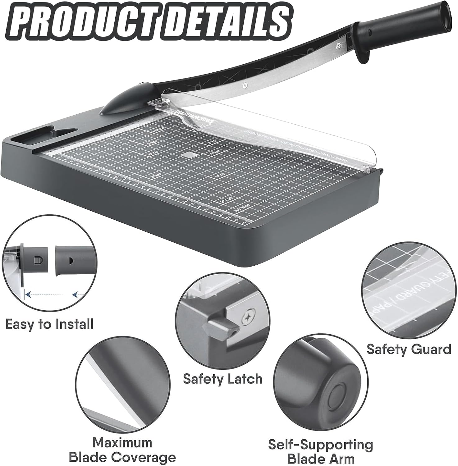43CM Heavy Duty Paper Cutter - Guillotine Paper Trimmer with Blade Lock and Safety Guard, 16-Sheet Capacity image number 1